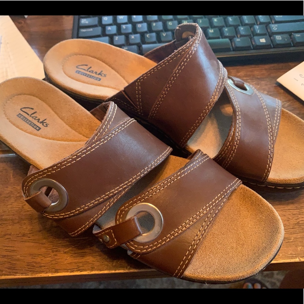 3 Pairs of Clarks Sandals - Brown, Navy and Black